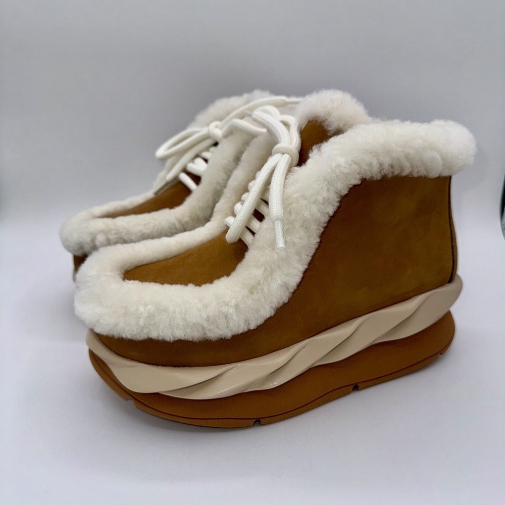4CCCCEES Mello Monta Boots Women's Size 6‎ EU 36 Tan Leather Shearling
